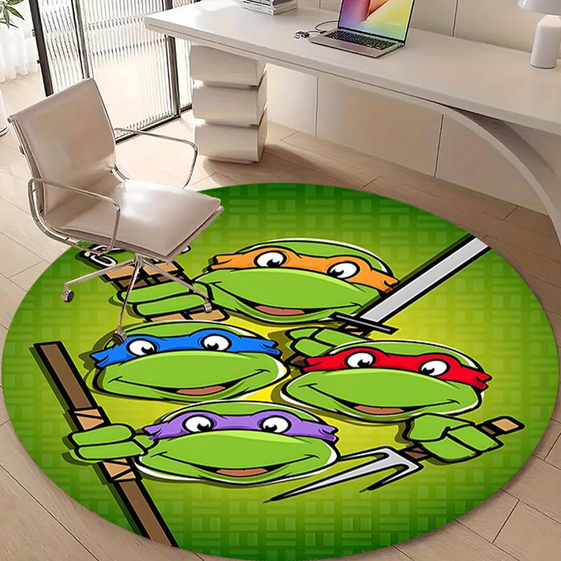 1pc Teenage Mutant Ninja Turtles Design Printed Area Round Carpet for Bedroom Living Room Home Decor Rugs Mat Non Slip Mat Rug for Bedside