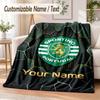 Custom Text Flannel Blanket Sporting CP Print Warm Cozy Blanket Home Sofa Bedding