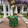 St. Patrick's Day Goose Outfit Irish Shamrock Porch Goose Clothes Fits 23" Cement Plastic Goose Statue for Outdoor Patio Lawn Yard Garden Decoration