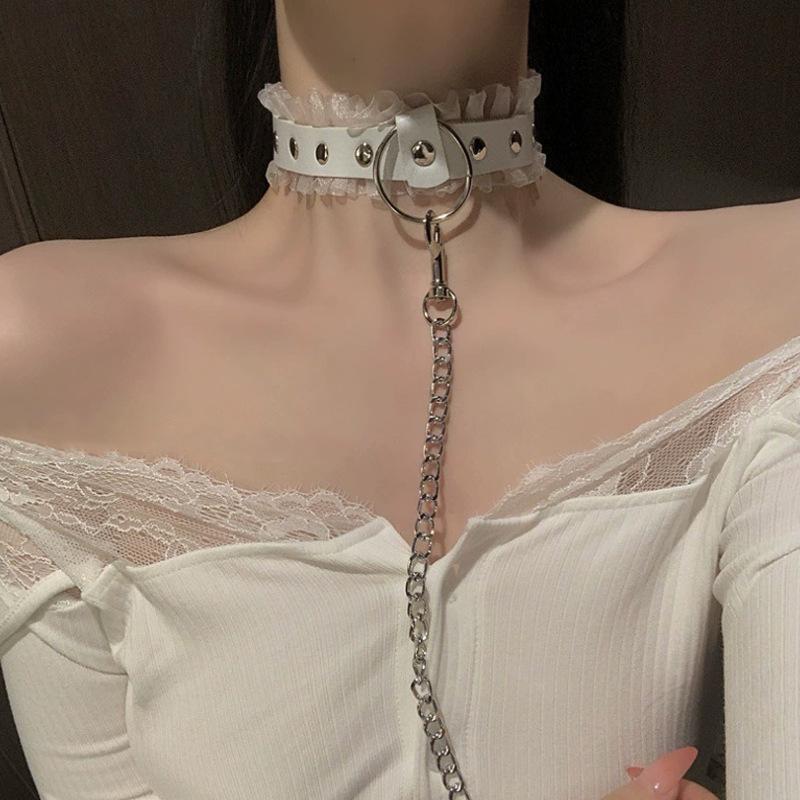 Sexy Babes Wind Bell Collar Women'S Neckband Choker Leash Black Collar Collar Necklace Punk Neck Band