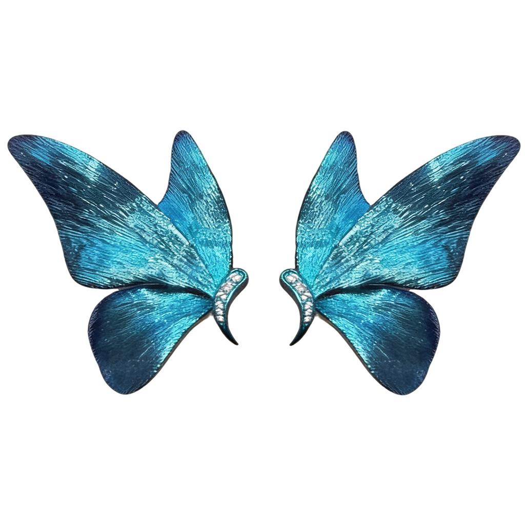 Butterfly Studs Earrings with Sparkling Rhinestones Alloy Lightweight Accessory For Casual And Formal Outfits