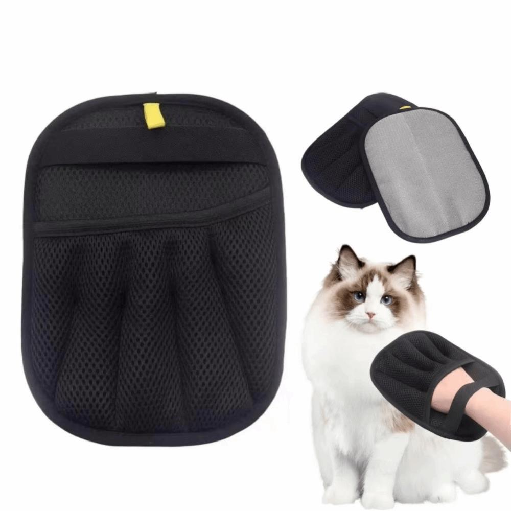 2Pcs Non-slip Pet Hair Eliminator Mitts Two-way Hair Removal Pet Grooming Gloves Cat
