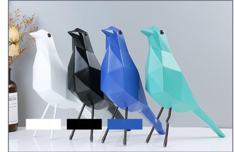 Modern Resin Geometric Eames Birds Peace Dove Ornaments Cafe Bookcase Furnishing Crafts Home Room Table Accessories Decoration