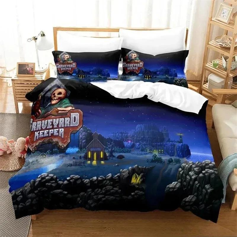 Game Graveyard Keeper Bedding SetDuvet Cover Comforter Bed Set Quilt Cover PillowcaseKing Queen Twin Size Boys Girls Adultse