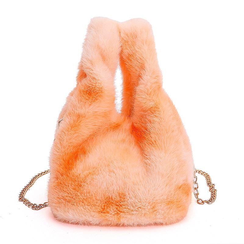 Women's bag autumn and winter new exquisite and cute plush multi-colored women's bucket bag high value foreign style shoulder messenger bag