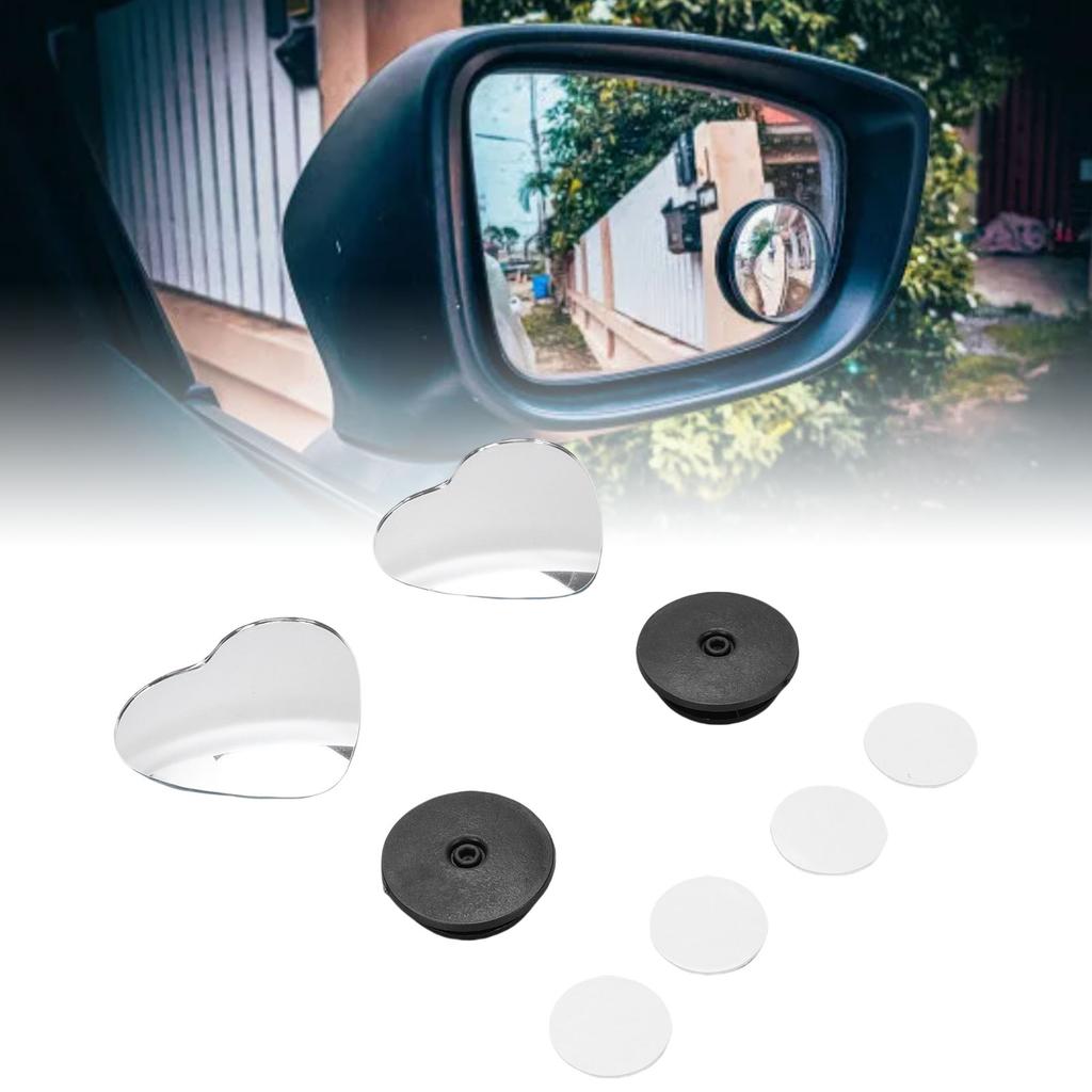 4pcs Heart Blind Spot Mirrors HD Glass Frameless Convex Rear View Mirrors Exterior Accessories with Wide Angle for Car SUV Trucks