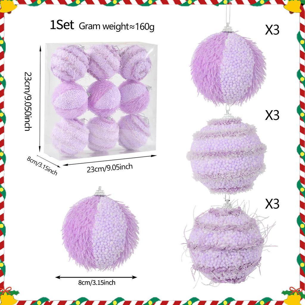 White Petal Foam Christmas Tree Hanging Ornaments - Fluffy Round Ball Decoration