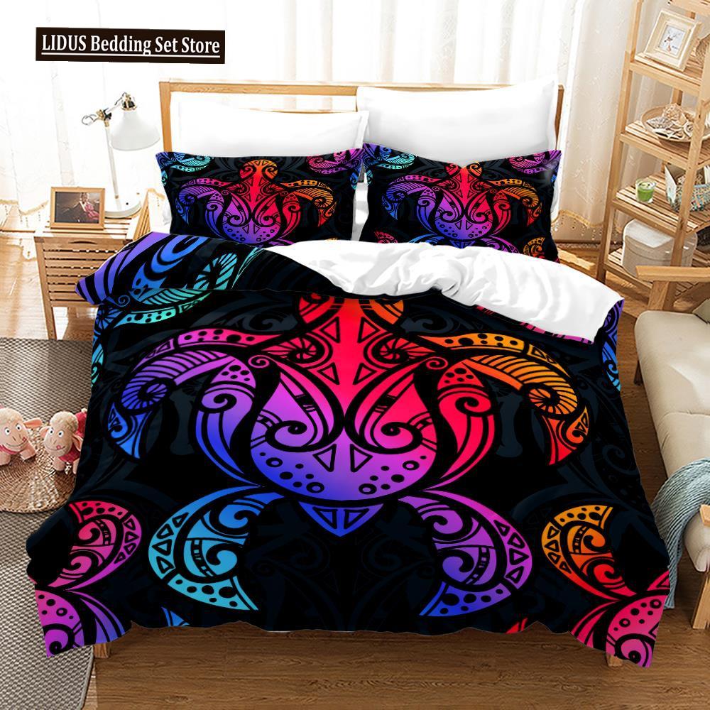 Ocean Duvet Cover Set Sea Turtle Ocean Animals Polyester Comforter Cover For Kids Children Boys Women King Queen With Pillowcase