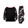 Christmas Print Parent-Child Matching Pajama Set with Neck, Long Sleeves and Pants