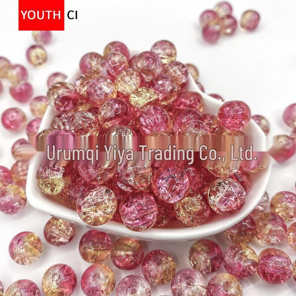 Koraliki z kryształowego szkła z glazurą crackle ice do samodzielnego tworzenia bransoletek i projektów przekładek