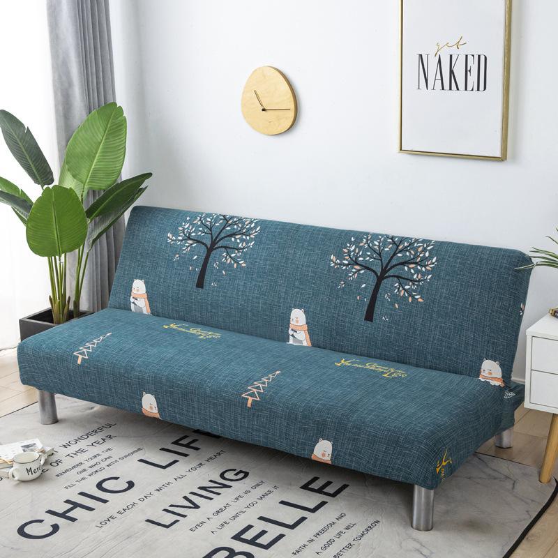 Husă de saltea pentru canapea fără brațe Husă universală pliabilă pentru canapea cu dublă utilizare Husă total cuprinzătoare pentru toate cele patru sezoane, rezistentă la praf