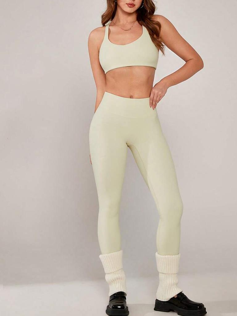 Beautiful back sports underwear, yoga set, women's fitness trousers, a set of Pilates quick-drying yoga clothes, two-piece set