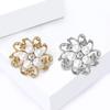 Simulation Pearl Rhinestone Brooch Women's Floral Banquet Party Suit Accessories Jewelry Birthday Gift