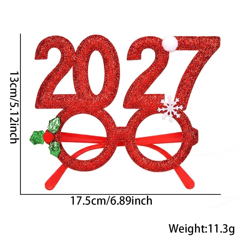 Festive Plastic Glasses Party Headband 2027 New Year Christmas Decor Hair Accessory for Kids Holiday Party Gift