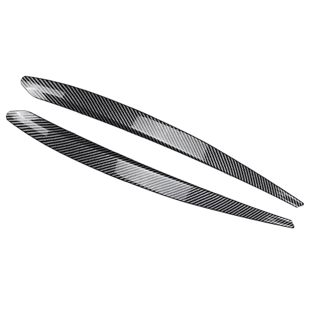 

Glossy Black Car Head Light Lamp Eyebrow Eyelid Cover Trim for Skoda Superb B8 2015 2016 2017 2018 Carbon Fiber Look