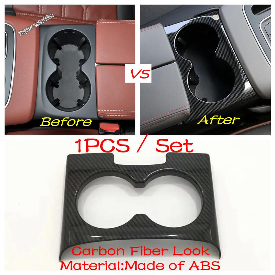 Central Console Front Water Cup Holder Panel Decoration Cover Trim Carbon Fiber Accessories For Citroen C5 Aircross 2018 - 2024