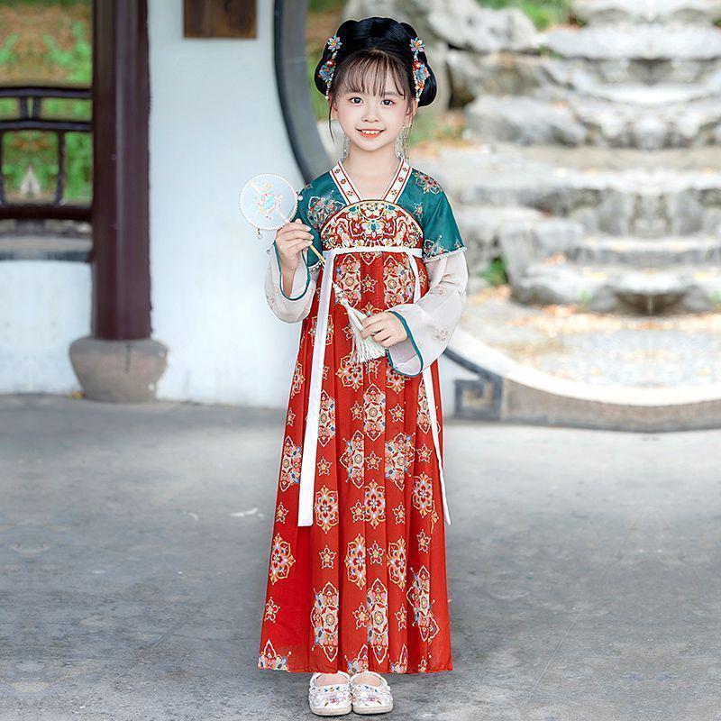 2025 Hanfu & Tang Suit: National Style Long-Sleeved Fairy Costume for Kids - Spring/Autumn Collection