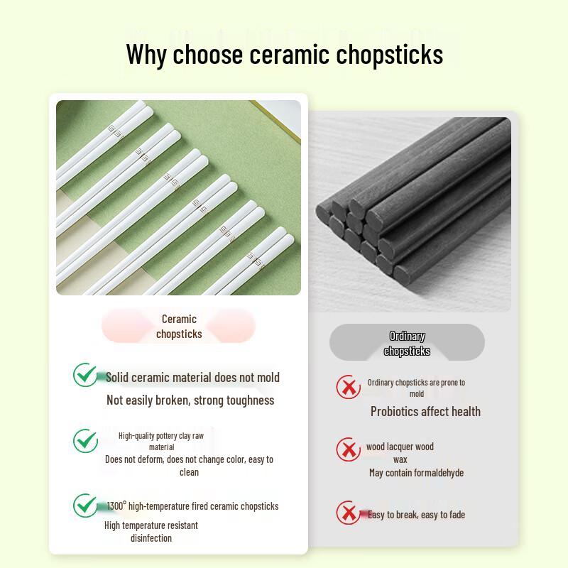 Gradient Grey Ceramic Chopsticks