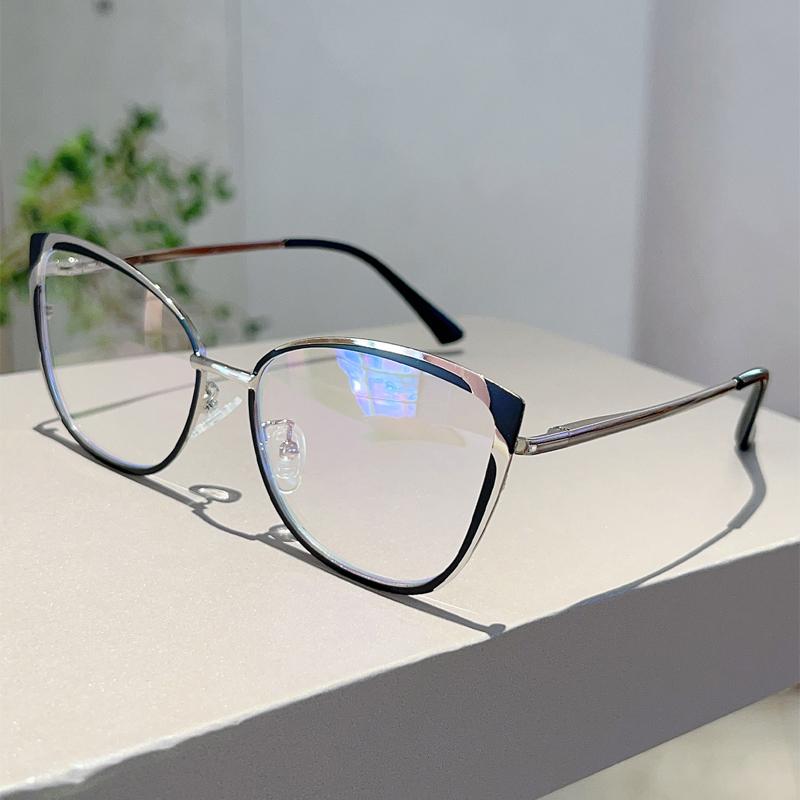 

KAMMPT Большие очки кошачий глаз для женщин 2024 года, новый винтажный дизайн, декоративные очки, модные очки, блокирующие синий свет