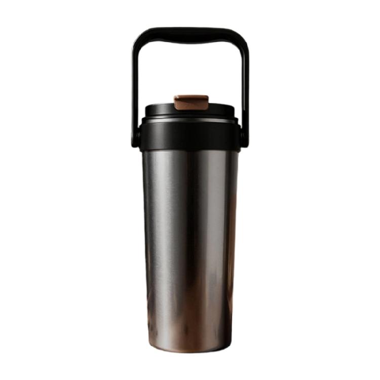 Portable Coffee Mug Water Bottle with Ceramic Inner Large Capacity Insulated Cup Leakproof Tumblers for Hot/Cold Beverages