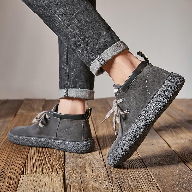 Pánské semišové boty pro volný čas z pravé kůže šněrovací pánské lehké pohodlné ploché boty pánské outdoorové boty Oxfords