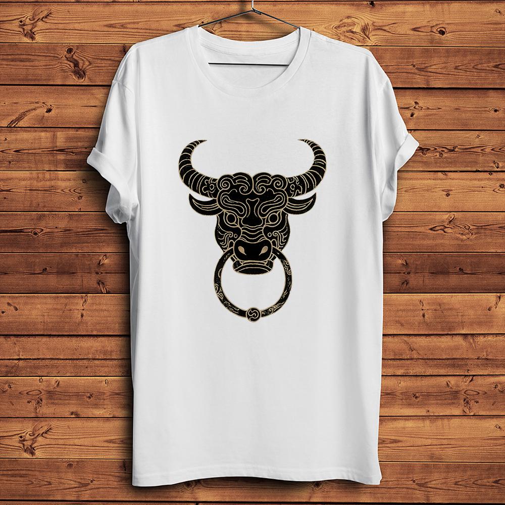Chinese Ancient Guardian TotemCattle Head Knockerholde Funny Vintage TShirtCasual Unisex Tshirtnocracking Breathable Print