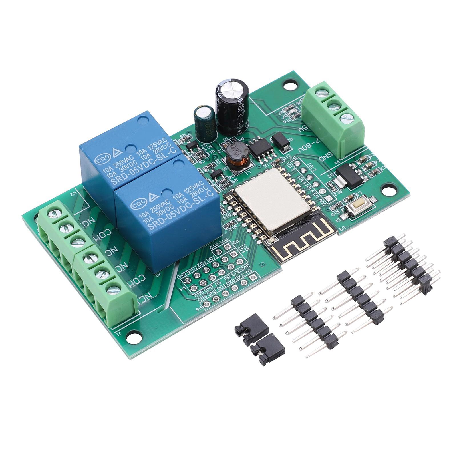 

Модуль реле Wi-Fi DualChannel PCB 880V для ESP8266 Secondary Development Learning
