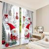 2pcs- Santa Claus and Christmas Balloon Pattern Printed Curtains, Decorations, Home Room Decorations