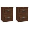 VidaXL Tables de chevet murales 2 pcs Chêne marron 41,5x36x53 cm 816407