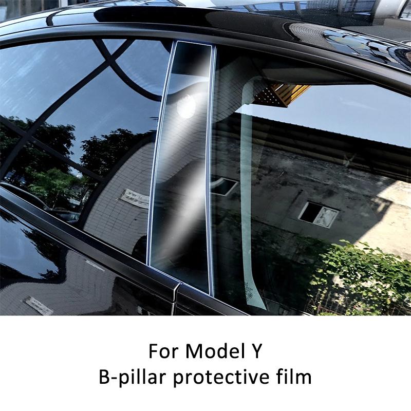 Heenvn For Tesla Model Y /3 Highland 2023 TPU Up Car Window B Pillars Transparent Protective Film Anti-Scratch Car Accessories