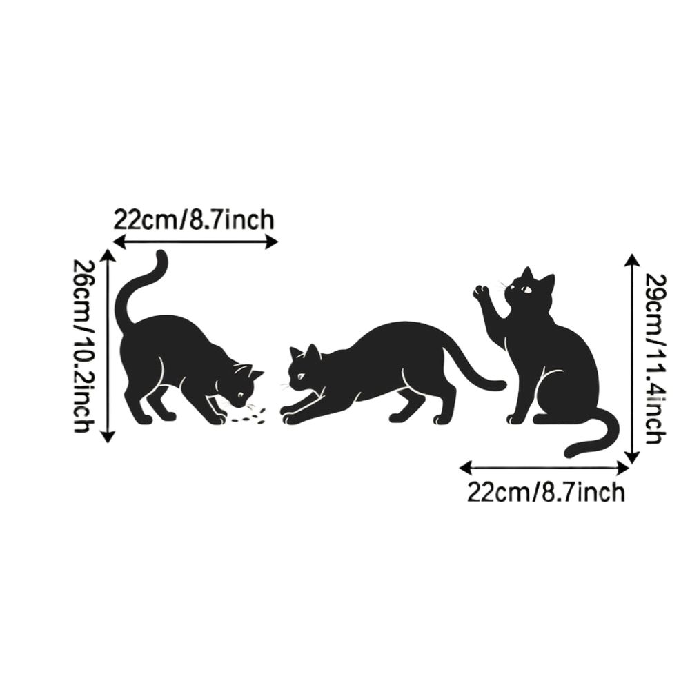 Black Cat Themed PVC Wall Sticker for Halloween Season Decoration On Flat Surfaces Like Painted Walls and Mirrors