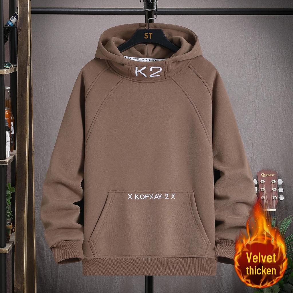 Jungen Fleece-gefütterter Kapuzenpullover für den Winter – Warme, trendige Oberbekleidung für Teenager