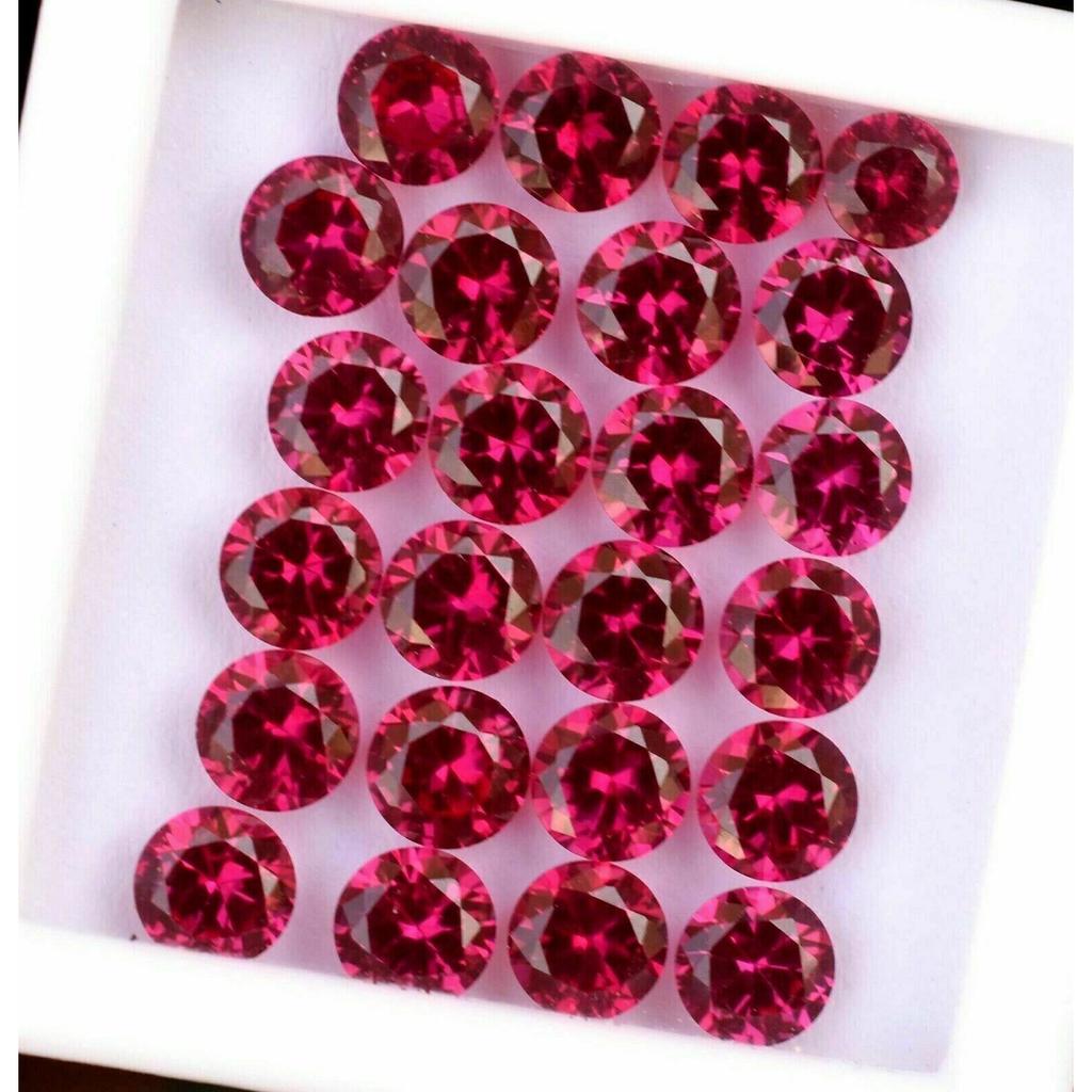 20 PCS Natural Red RUBY Round Cut 12 Ct CERTIFIED Loose Gemstone Lot Ring Size