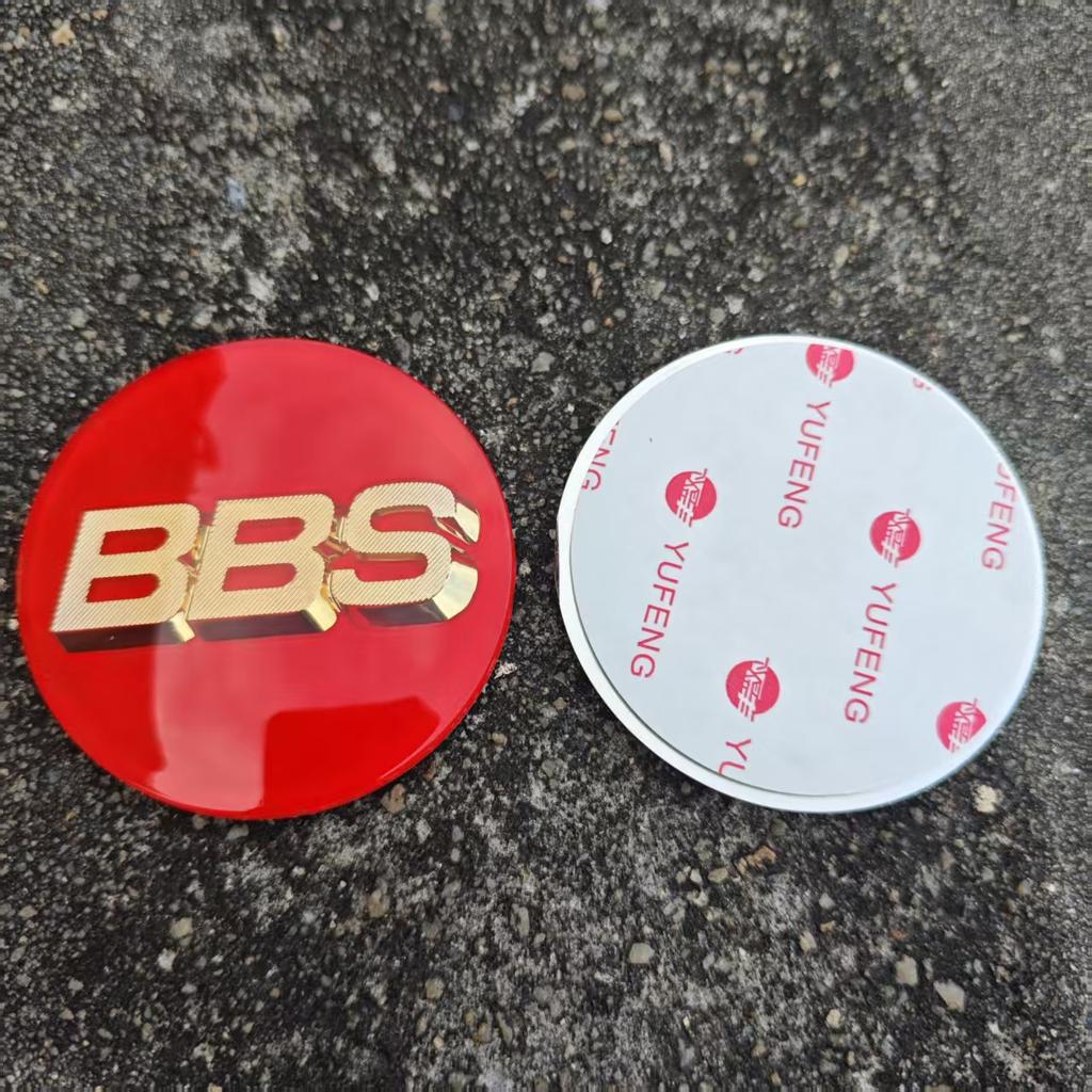 4 Stück 70mm Rot Gold BBS Emblem Aufkleber modifiziert Acryl Radnabendeckel Für BBS 0924030 5624073 5624120