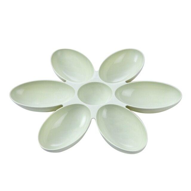 Dog Feeding Bowls 6 Connected Bowls for Small Dogs Cats Petal Shape Water Food Feeder Bowls Feeding 6 Pets Eat The Same Time