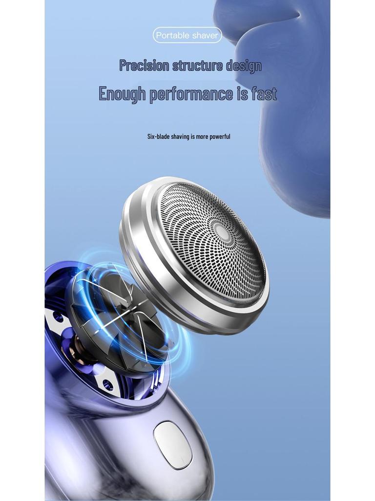 Mini Waschbarer Elektrorasierer - USB Wiederaufladbarer Tragbarer Reiserasierer für Männer