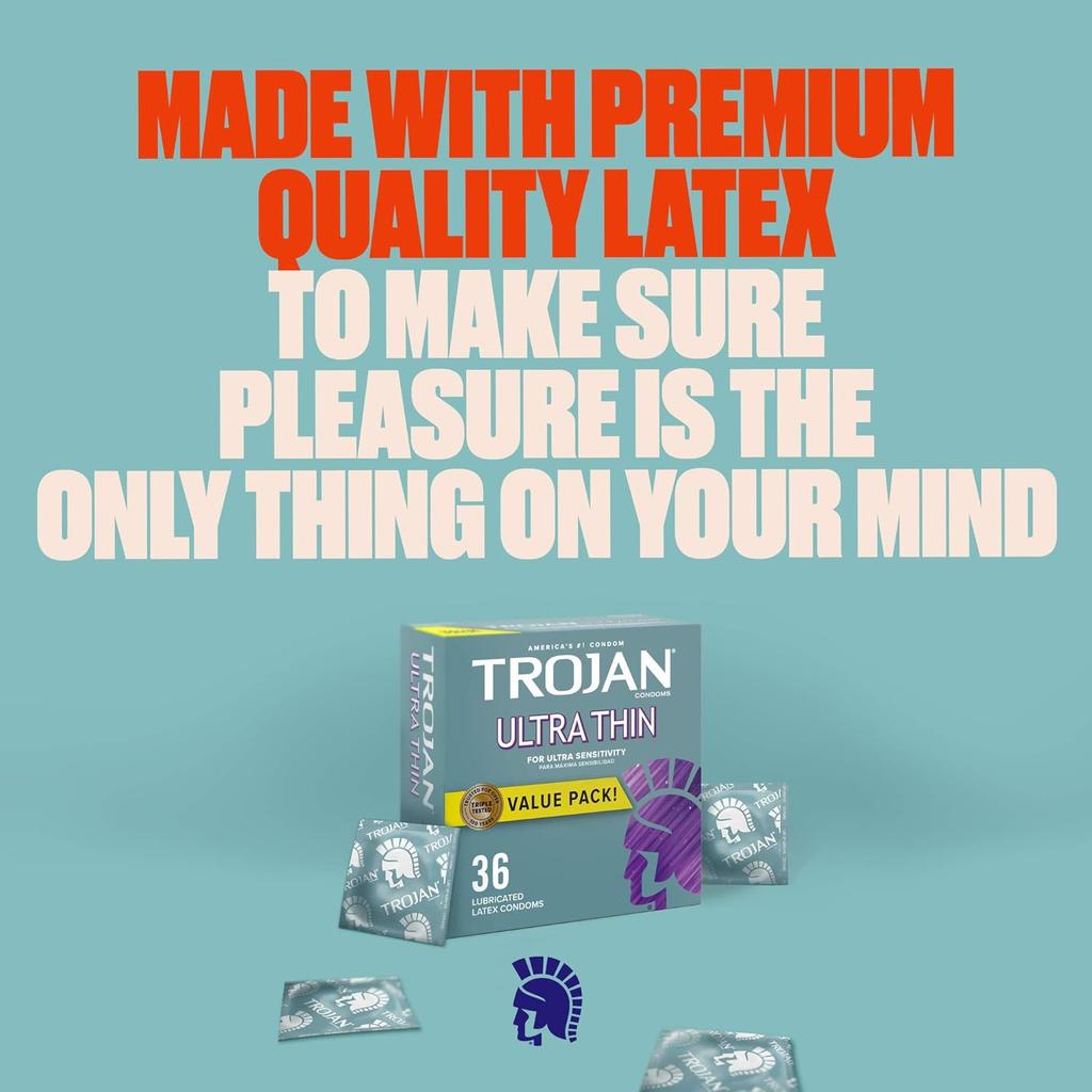 Set Of 36X Prezervatives, Trojan, Ultra Thin, Latex, Ultra Thin, Lubricated, Diameter 56Mm