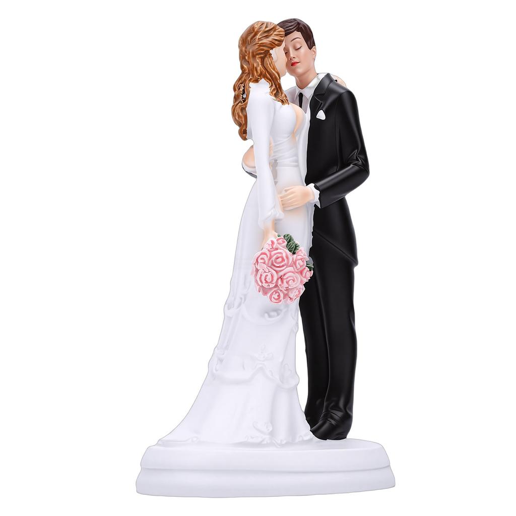 Brautpaar Tortenfigur Harz Romantische Paarskulptur Hochzeitstortenaufsatz für Verlobung Jubiläum