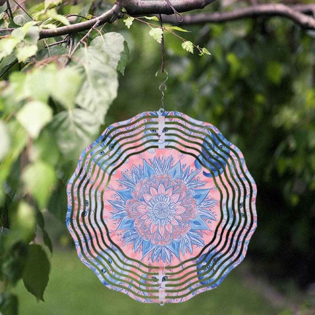 10 Inch Hanging Wind Chime Rotating Design 360 Degree Hook Garden Style Metal Decor for All Seasons Outdoor Artistic Charm Harmony Deco
