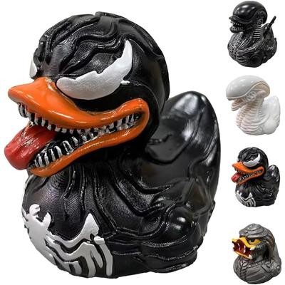Unique Resin Duck Sculpture,Horror Movie Character Ducks,Creative and Playful Decorative Art, Perfect for Home, Office, Collectibles, and Gifts