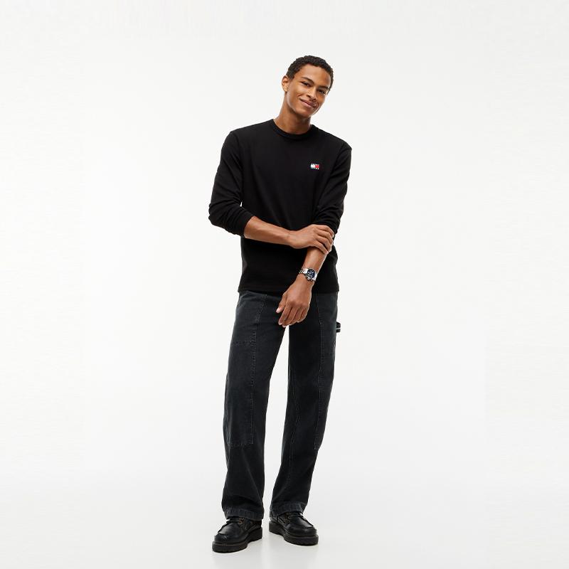 Tommy Hilfiger T-Shirts Men's Black Crew Neck Moderate DM21974-BDS