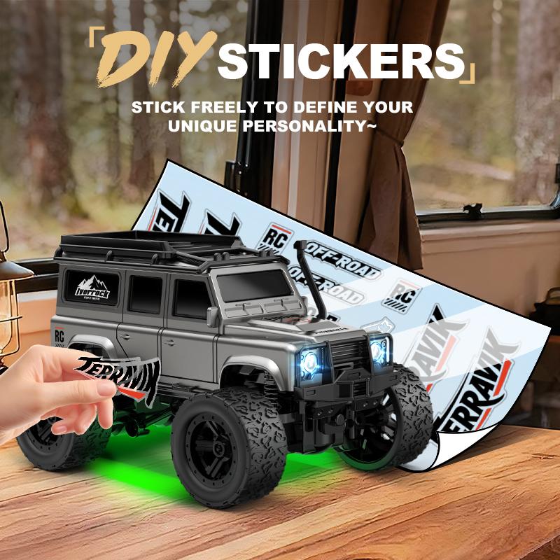 New 1:64 Mini RC Off-Road Car With Trailer Climbing Remote Control Vehicle Children Toy Birthday Gift Model