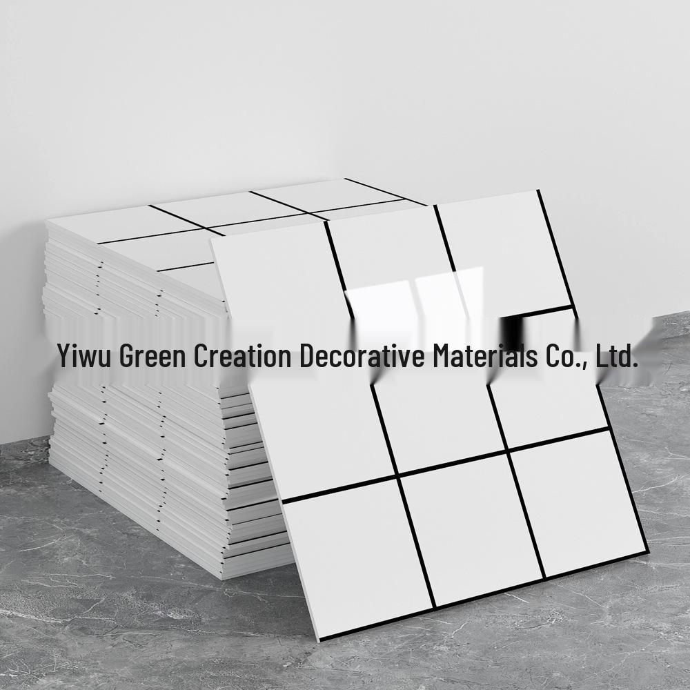Nordic Black & White Checkered Self-Adhesive Faux Ceramic Tile Wallpaper for Kitchen/Bathroom Renovation. 30x30cm