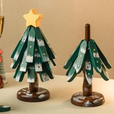 Christmas Tree Trivet for Hot Dishes Solid Wood Heat Resistant Pot Holder Folding Festive Table Decor for Holiday Meals Kitchen Use