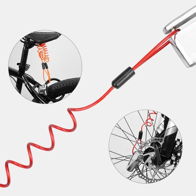 3.5mm Anti-Theft Spring Wire Rope Motorcycle Bike Lock Cable Lock Reminder Cable Theft Handlebar Scooter Disc Brake Lock