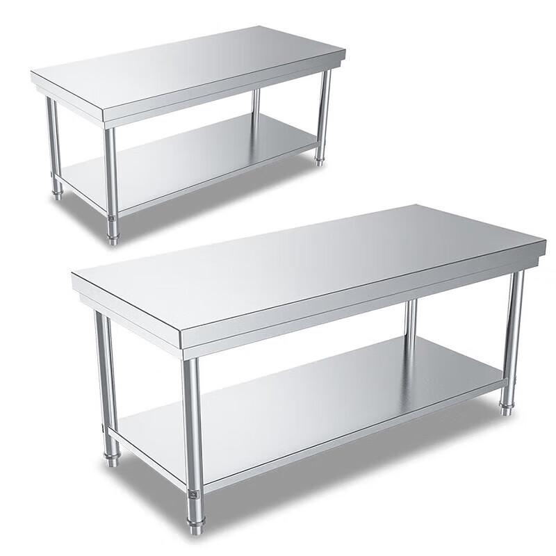 Commercial 201 Stainless Steel Double-Layer Workbench