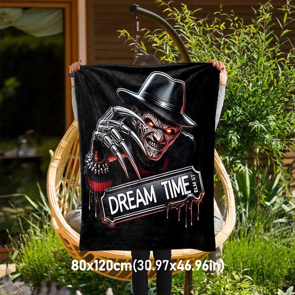 

1pc Dream Time Elm St Blanket Throw Blanket,Soft Bedding Cover,Flannel Blankets, Travel,Camping,All Seasons Use 102781 80x120cm