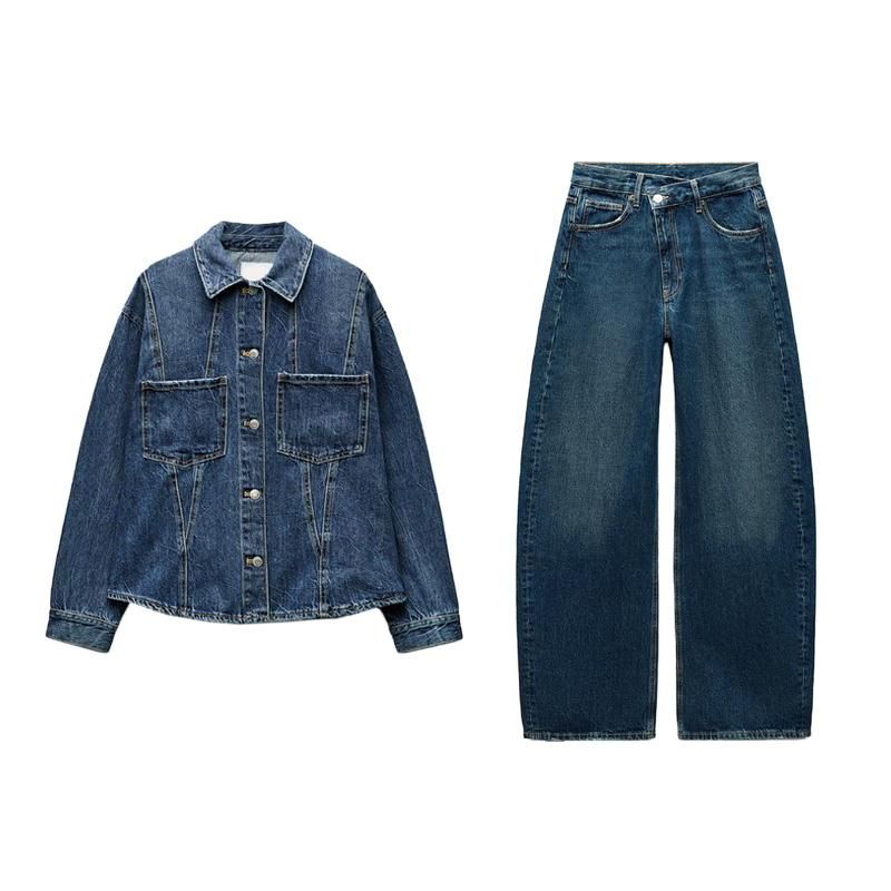 Spring New Women's Clothing Double Breasted Style Loose Jeans 6688010 Denim Shirt Jacket 8197256