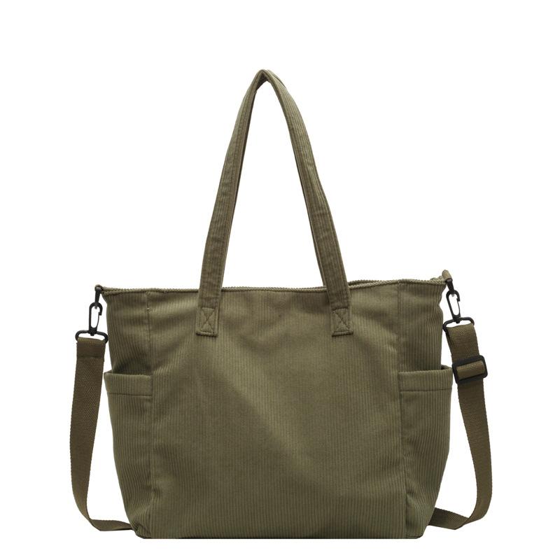 

Новая вельветовая сумка-тоут женская для поездок на работу, большая вместимость, простая студенческая, на плечо, ручная сумка, рабочая сумка-мессенджер зелёный