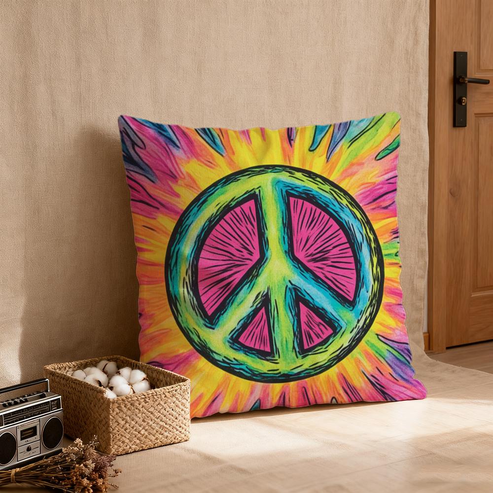 Pillow Case luxurious home office, sofa decorative Multi sized car seat cushions, pillowcases Peace sign flower sunshine
